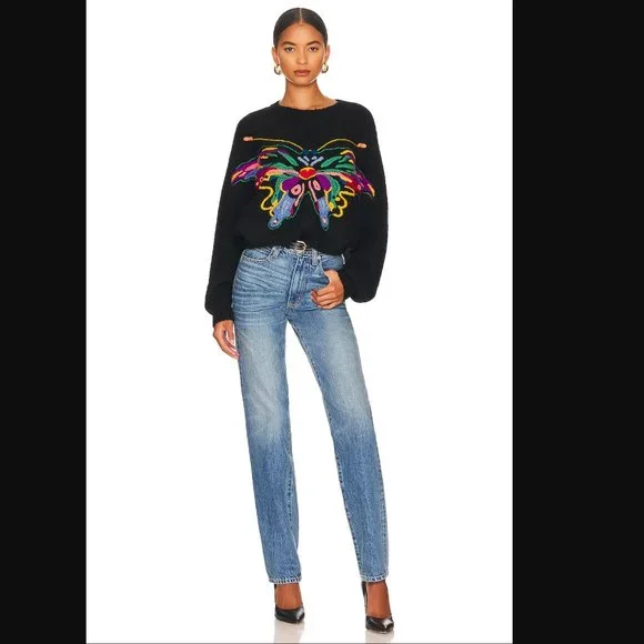 MOTHER Butterfly Embroidery Batwing Pullover (Gives Me Butterflies) - Picture 4 of 9